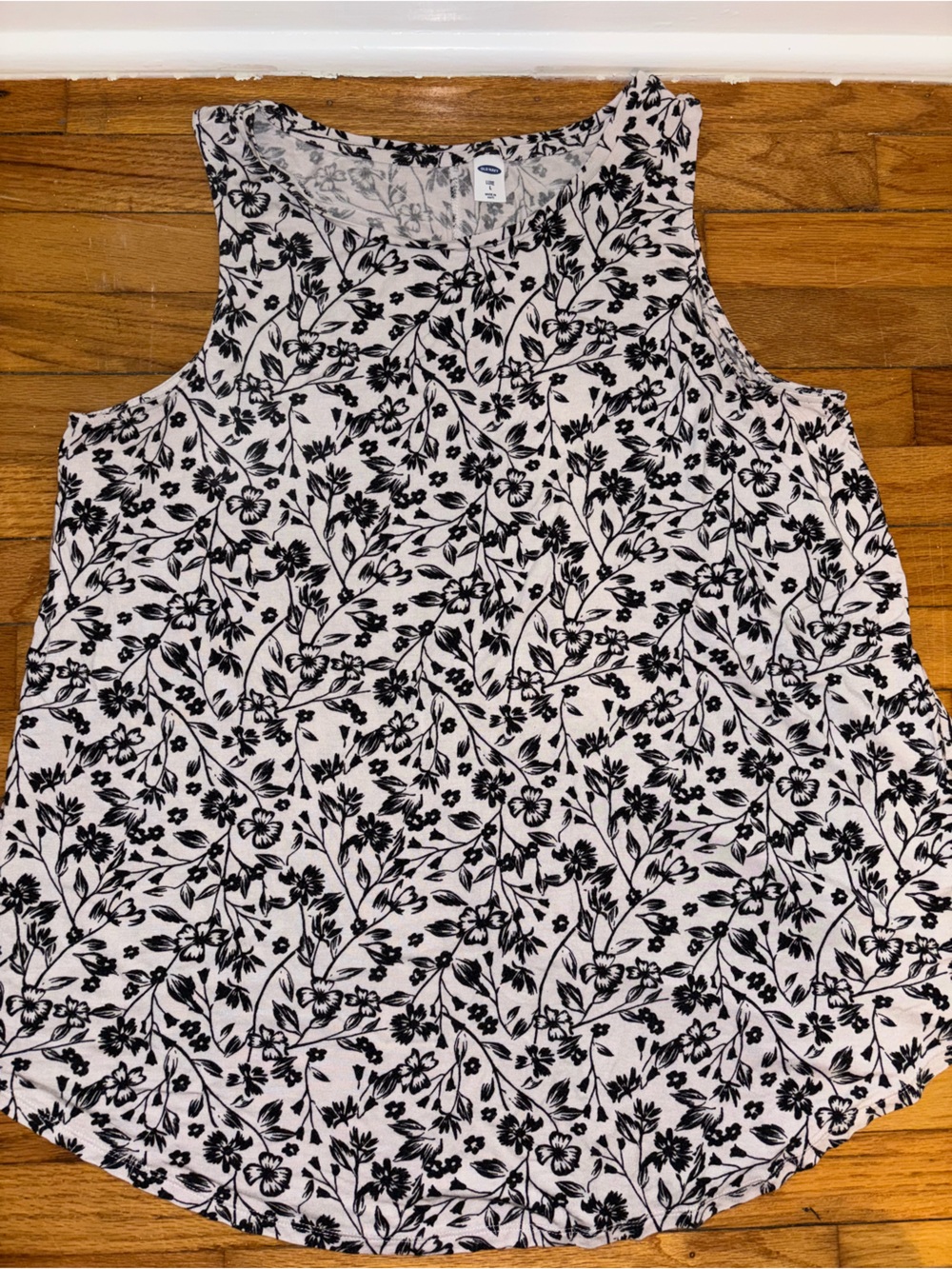 Old Navy Black Floral Tank Top